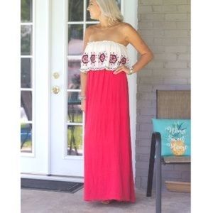 Judith March | Red Maxi Ruffle Bodice & Embro